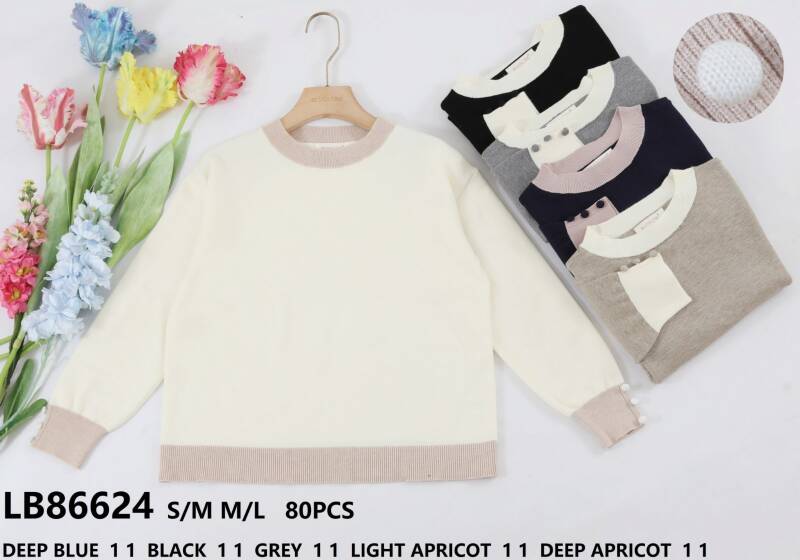 Swetry damska (Francja produkt) Roz S/M-M/L, Mix Kolor .Paczka 10 szt